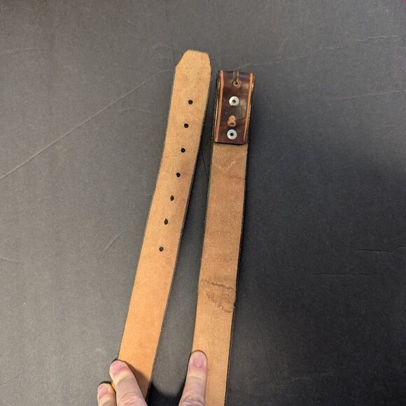 Vintage Tooled Leather Belt Western Boho Embossed Southwest Rodeo Unisex - Picture 8 of 8